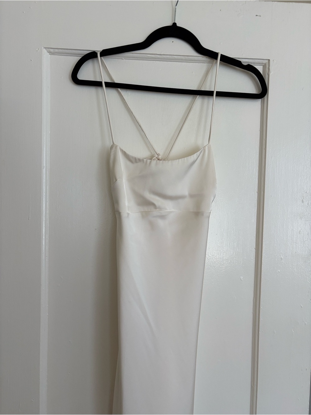 H&M Minimal White Slip Maxi Dress with slit - Picture 3 of 9